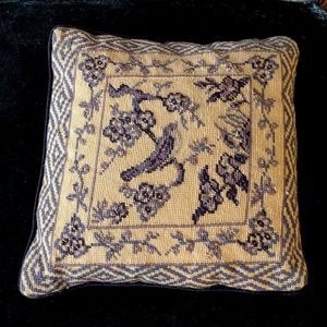 Beautiful Embroidered Bird Throw Pillow
